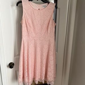 Kensie Fan Lace Fit & Flare Dress